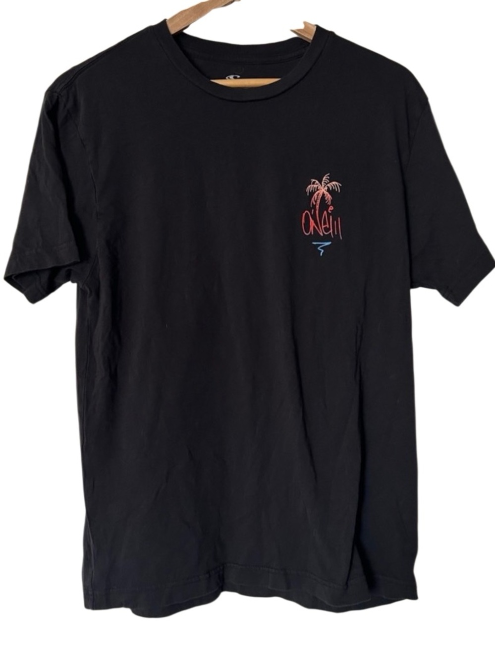 O’Neill Black Tropical Wave Multi-color Graphic T-Shirt XL Surf Beach Tee - Picture 4 of 10